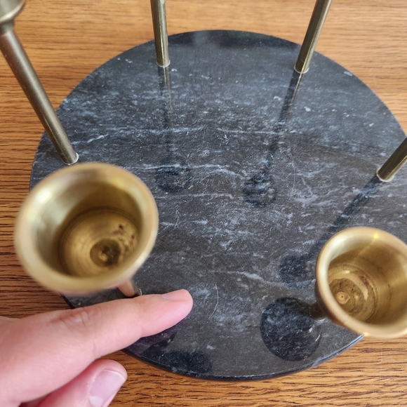 Vintage Himark Giftware Brass Graduated Candlestick Holders in Black Marble Base - Picture 11 of 11
